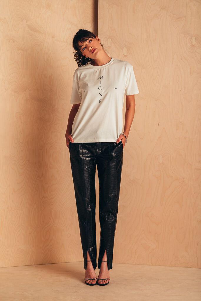 Mione Ženska majica kratkih rukava sa printom, Bela