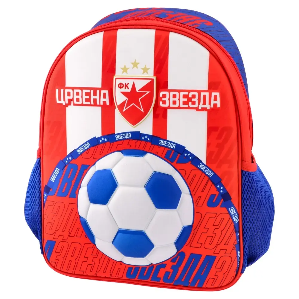 Predškolski ranac 3D Football ball Crvena Zvezda, Crveno-plavi