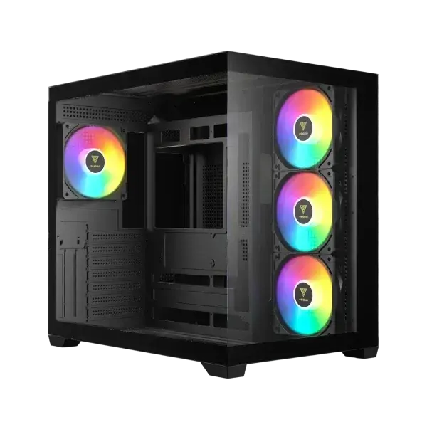 Gamdias Midi Tower kućište Aura GC107, ATX, Bez napajanja, Crno