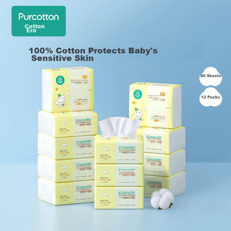 PurCotton Maramice za bebe, 12x80 listova