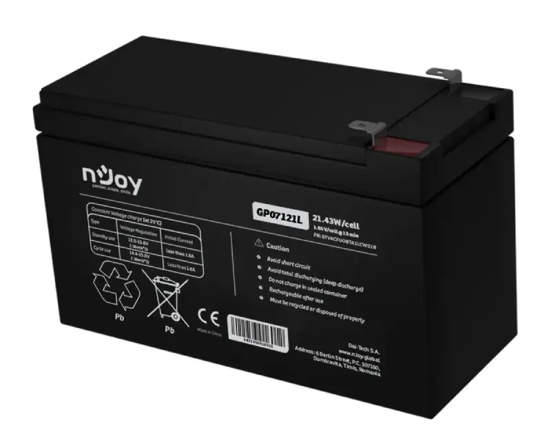 NJOY Baterija za UPS GP07121L, 12V 5Ah, (BTVACFUOBTA1LCW01B)