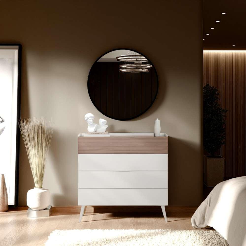 Hanah Home Komoda Milano 4, 103x101x44 cm, Bela