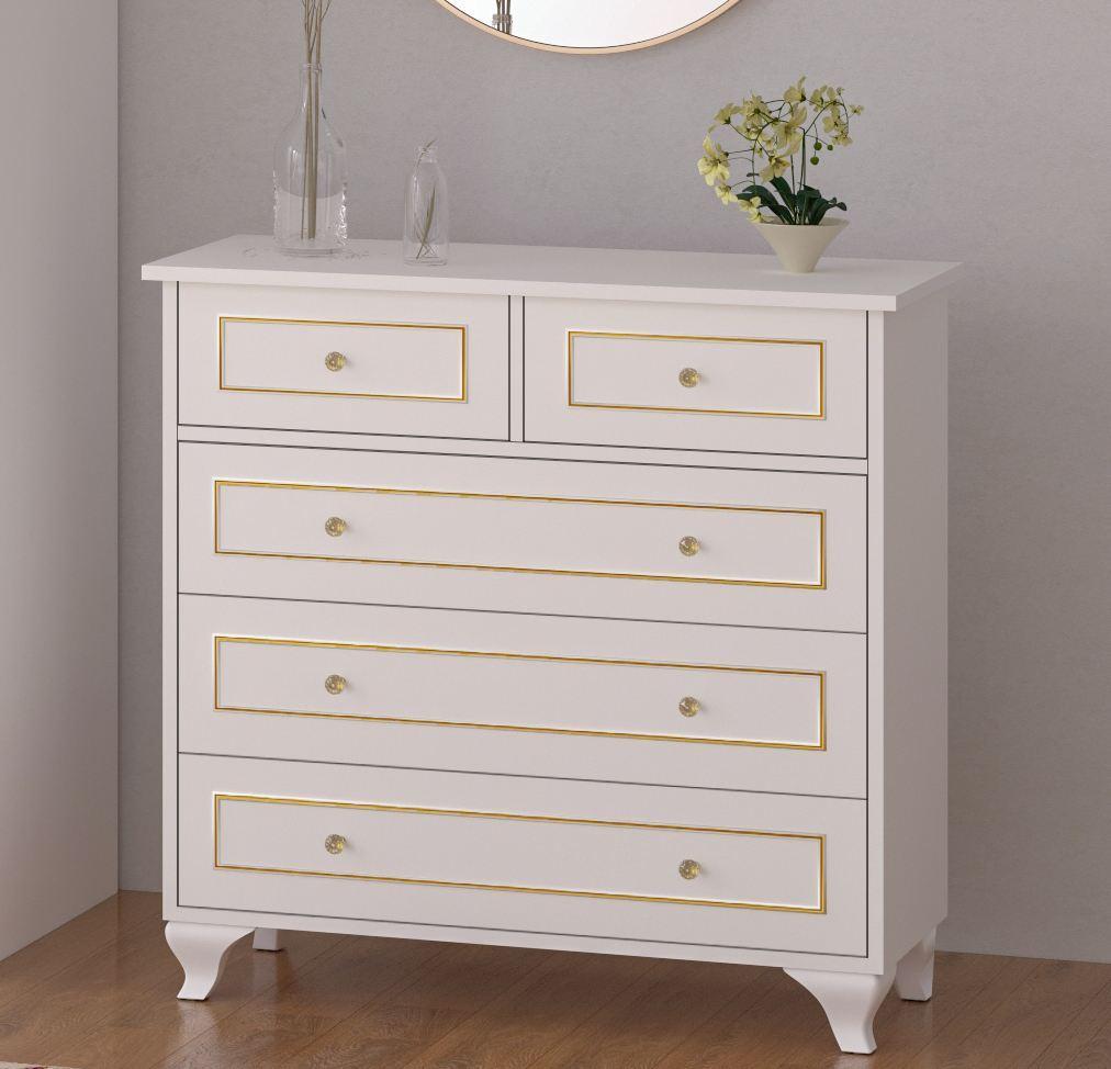 Hanah Home Komoda Rb-091, 90x86x40 cm, Bela