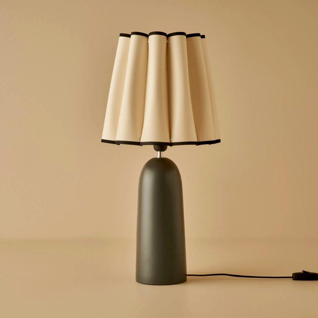 Opviq Stona lampa Curly, Crno-bež