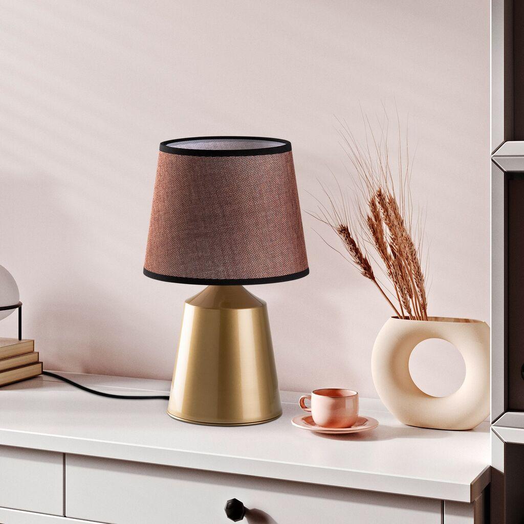 Opviq Stona lampa Drop-15495, Zlatno-braon