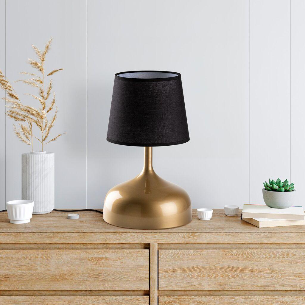 Opviq Stona lampa Bulbous-15454, Zlatno-crna