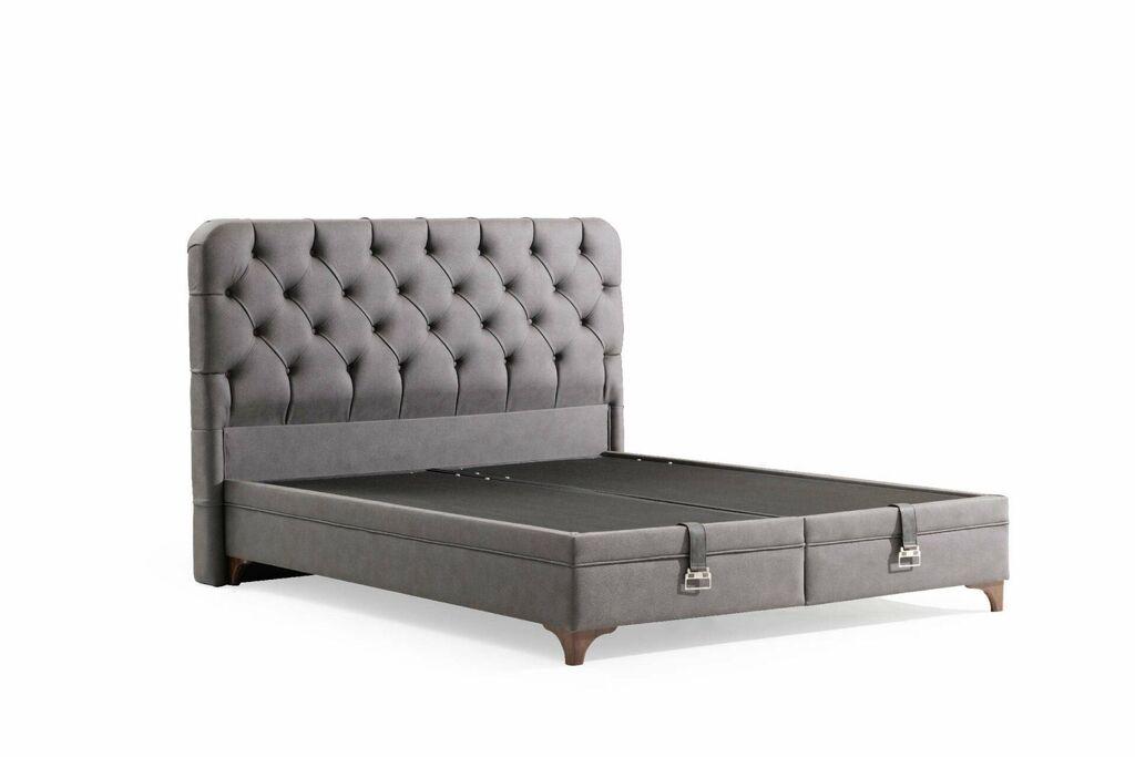 Hanah Home Osnova za krevet  sa uzglavljem Samira, 184x122x200 cm, Siva