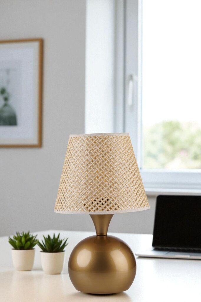 Opviq Stona lampa Oliver, Bež-zlatne boje