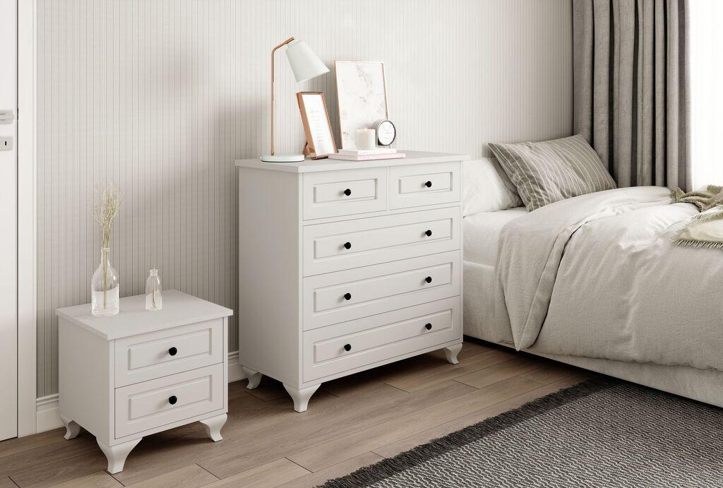 Hanah Home Komoda Rb-020-02, 90x86x40 cm, Bela