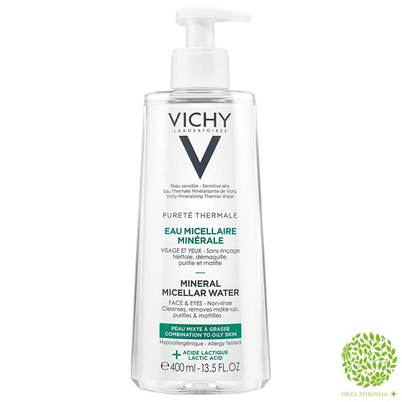 Vichy Pureté Thermale Micelarna voda za mešovitu do masnu kožu, 400 ml