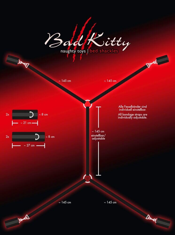 Bad Kitty Set Restraint Lisica za krevet Crni