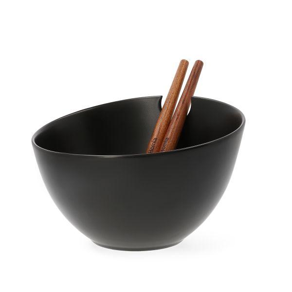 DekorDom Činija za salatu Mooka, 24cm, Crna