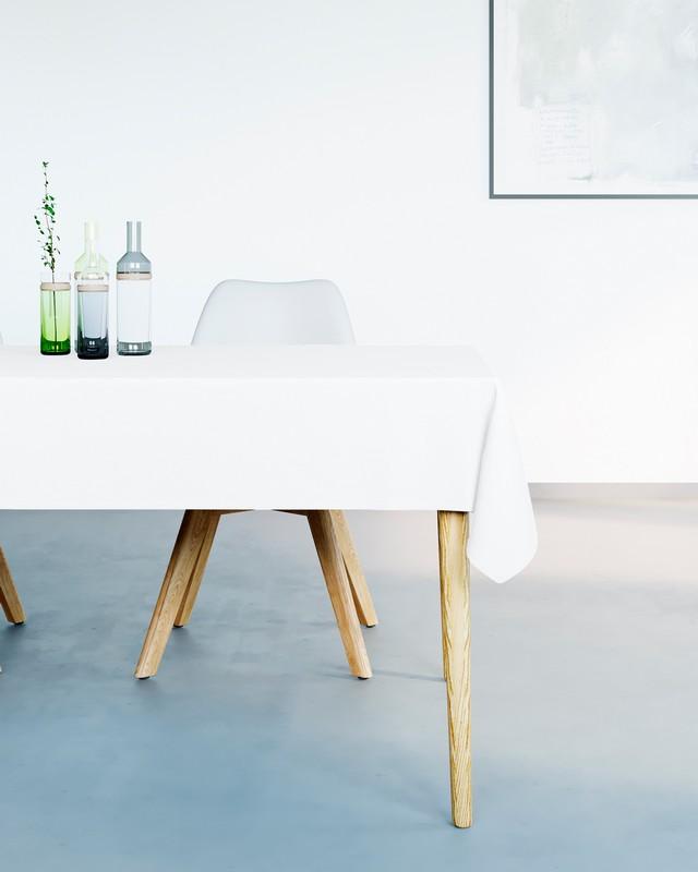 DekorDom Stolnjak Mistral Uniline, 140x140 cm, Beli