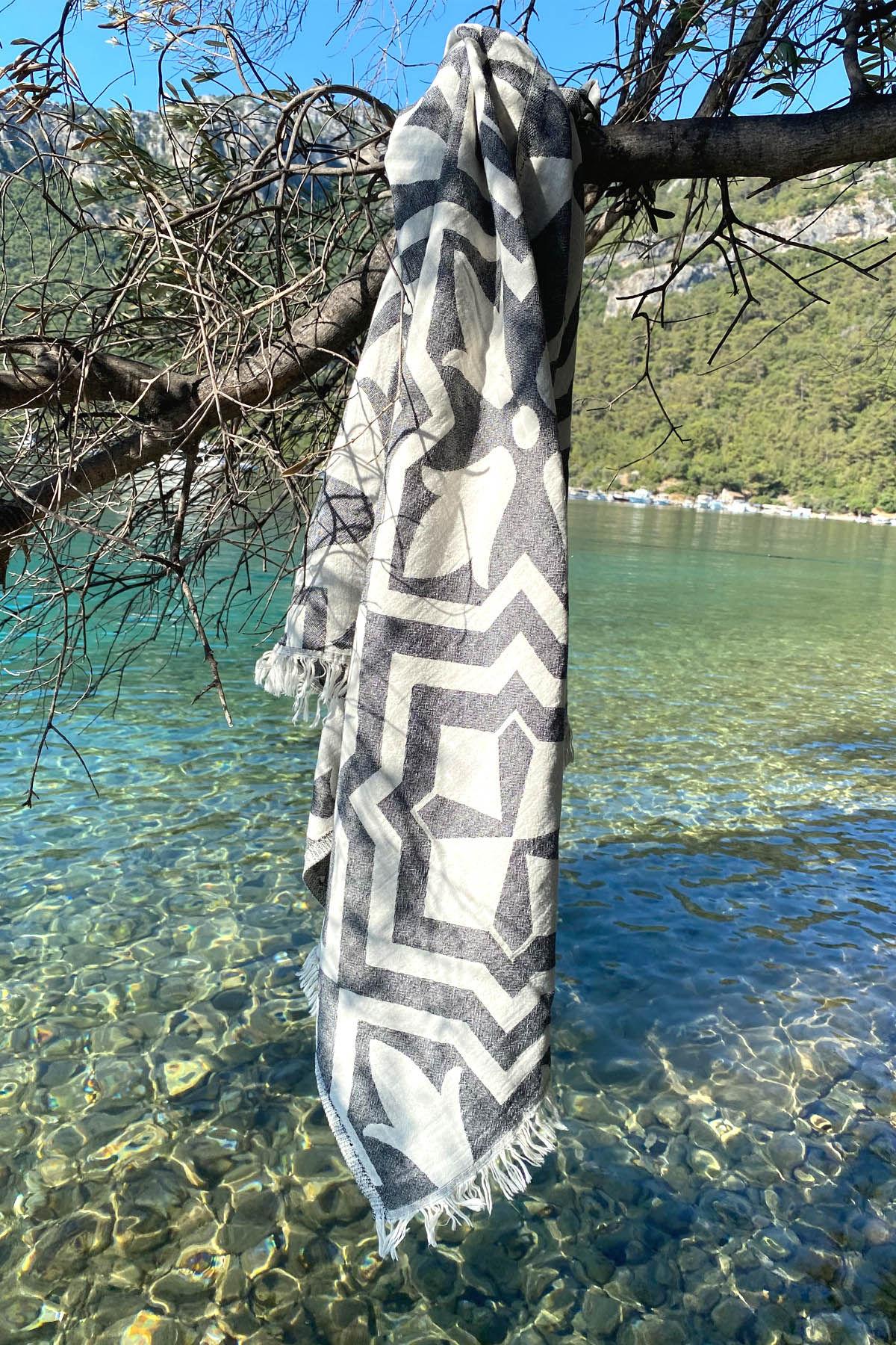 L'essentiel Maison Peškir za plažu 90x170cm Crno-Bež