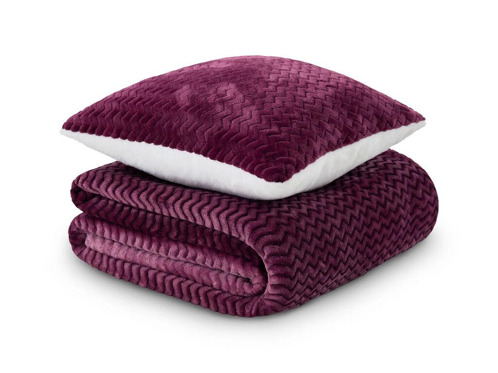 Dormeo Set ćebe i jastuk Warm Hug, 130x190cm, Bordo
