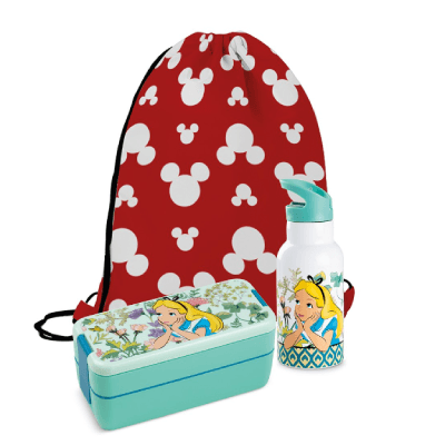 Egan Italy Set kutija za užinu, podesiva torba i termos Alice in Wonderland, Disney, 3 komada