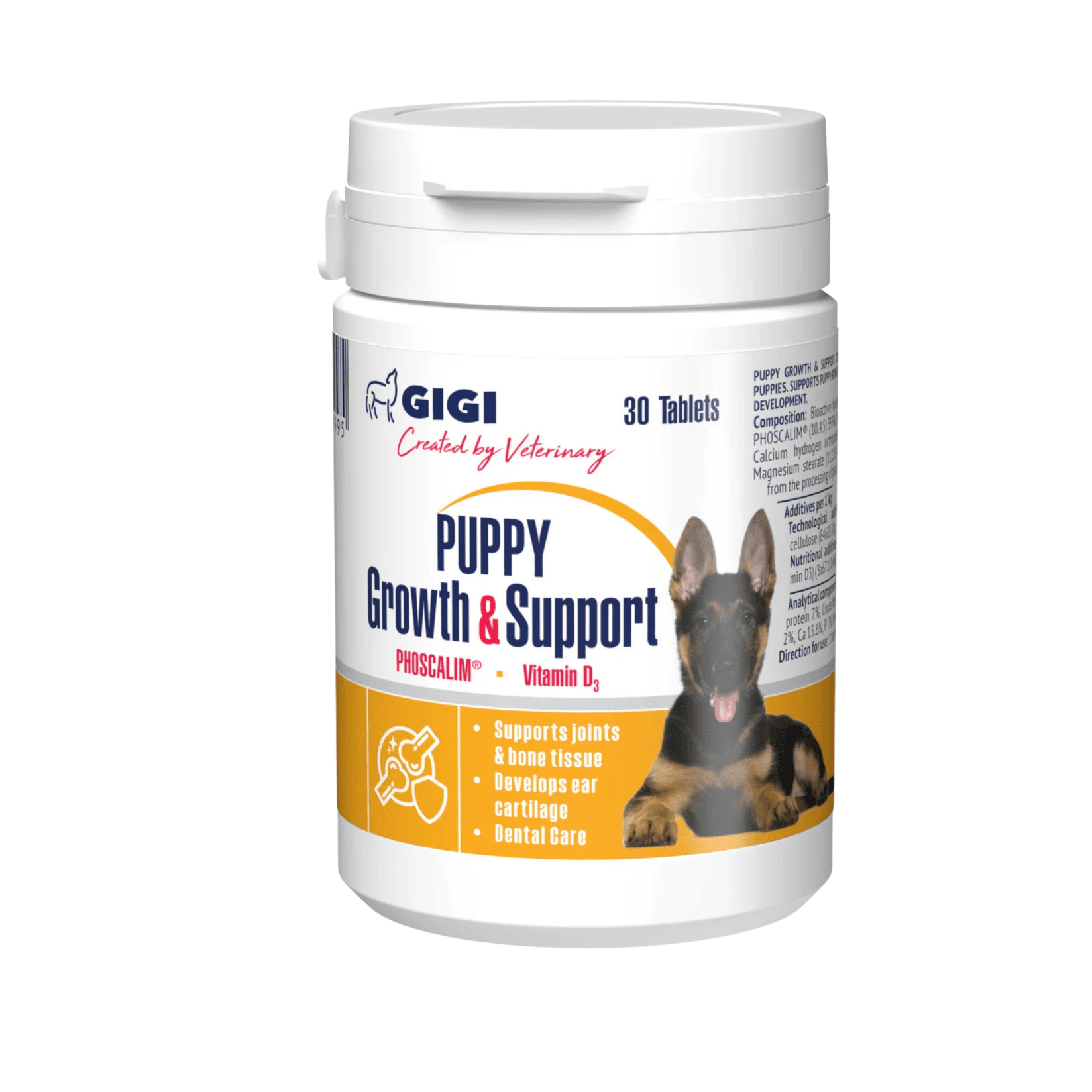 Gigi Suplement za štence za rast i razvoj kostiju, 1600 mg, 30 tableta