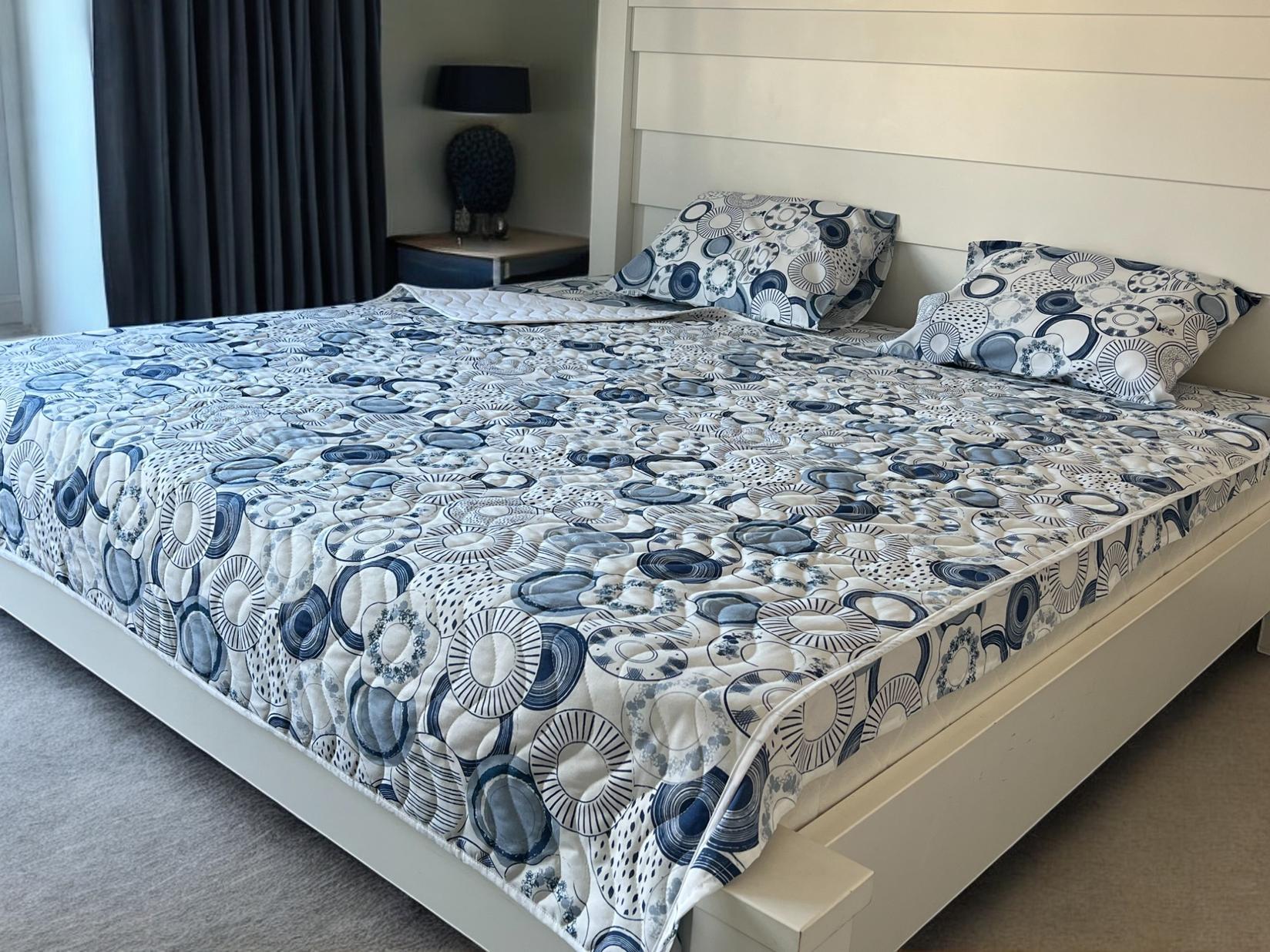 Viktorija Set pamučni prekrivač 200x200cm, Plavi