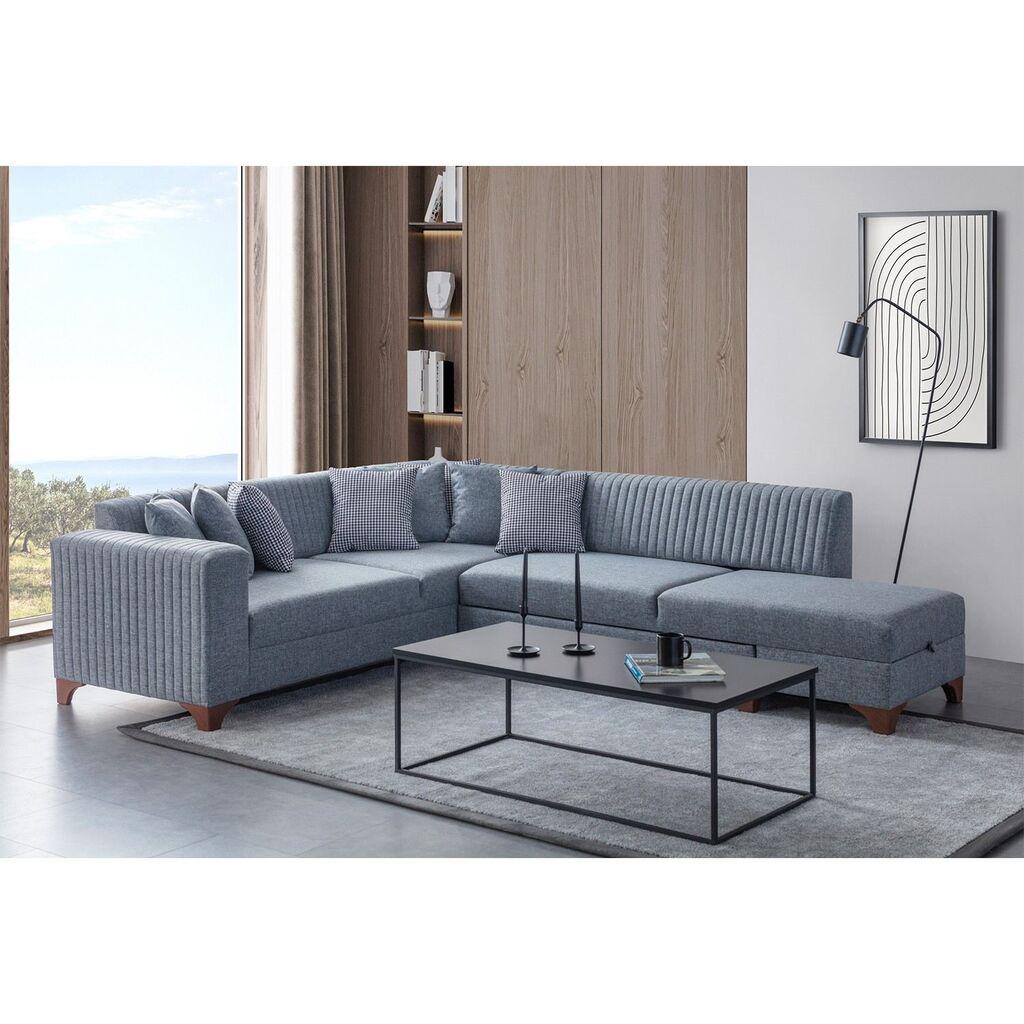 Atelier del Sofa Ugaona garnitura na razvlačenje West Right, 230 x 285 cm, Siva