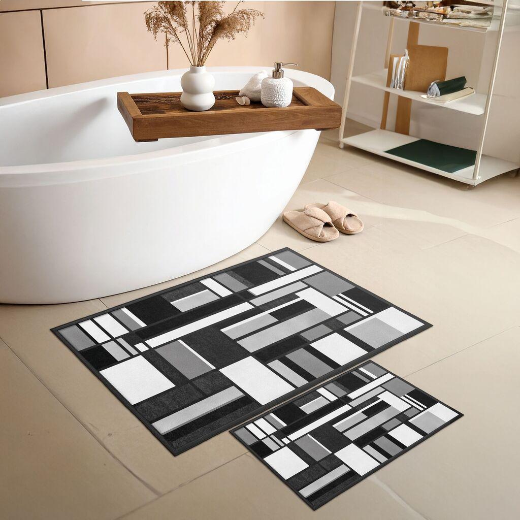 L'essentiel Maison Set prostirki za kupatilo Asr28, 2 dela, Crna