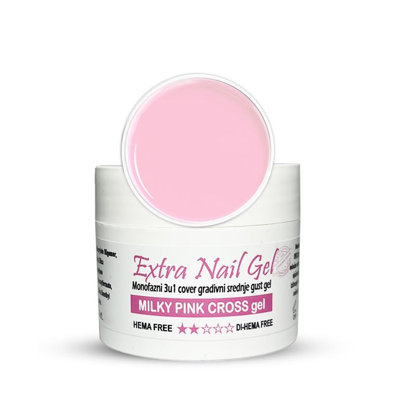 EXTRA NAIL GEL Cover gel za nokte Milky Pink, 15ml