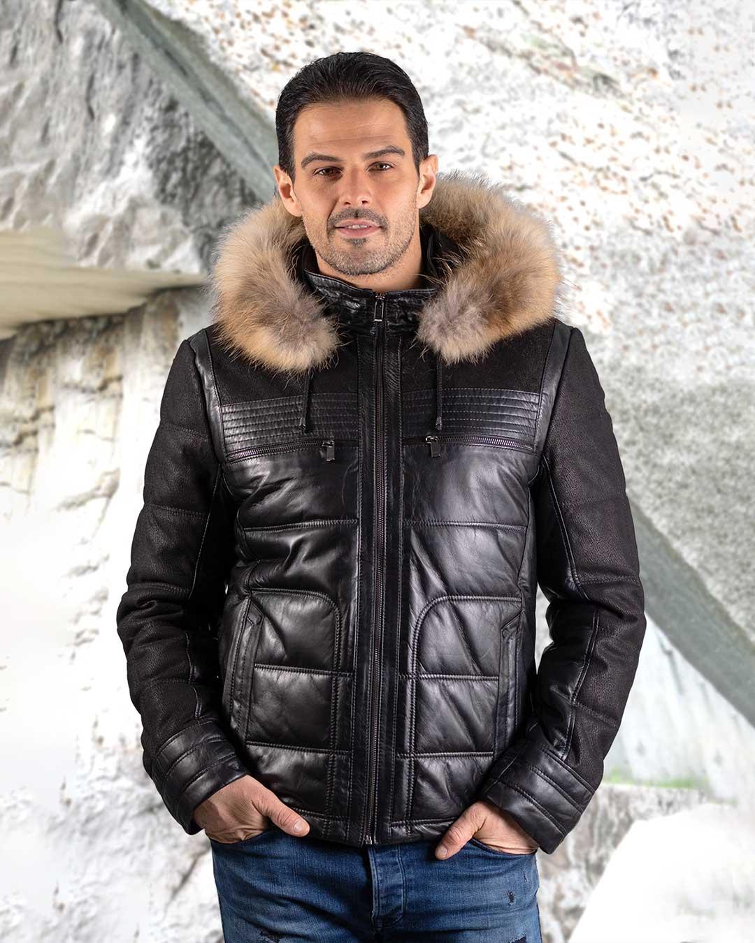 LA FORCE Muška kožna jakna Bronson, Crna