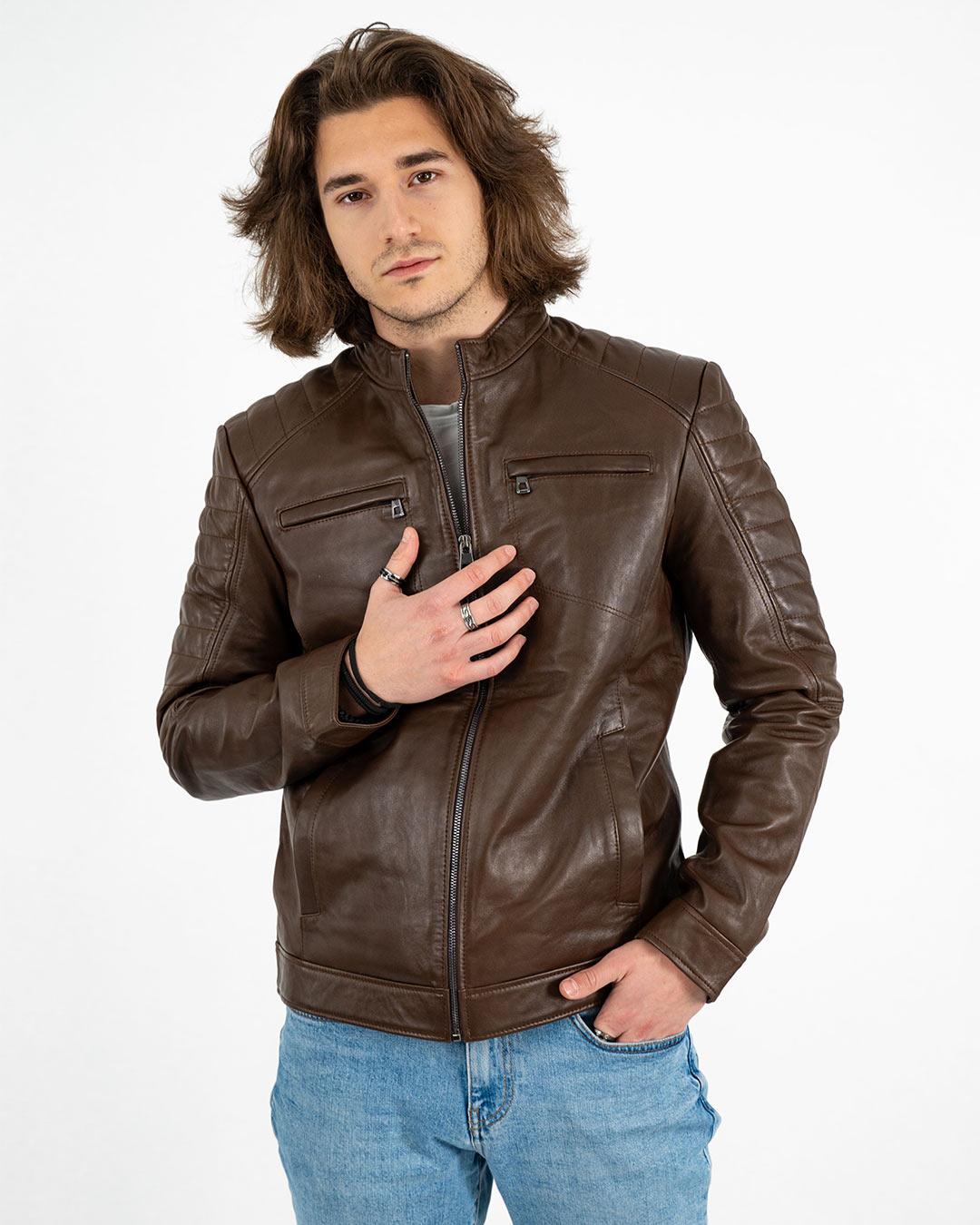 LA FORCE Muška kožna jakna Dilan, Braon