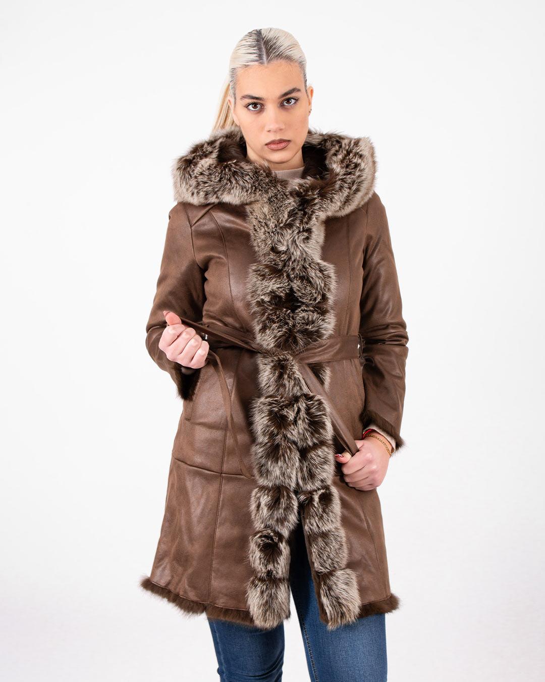 INVENTO Ženski monton Shirly, Braon