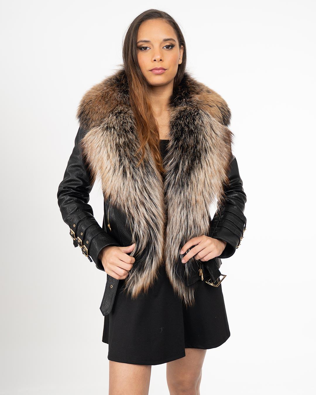 LA FORCE Ženska kožna jakna Dora, Crna