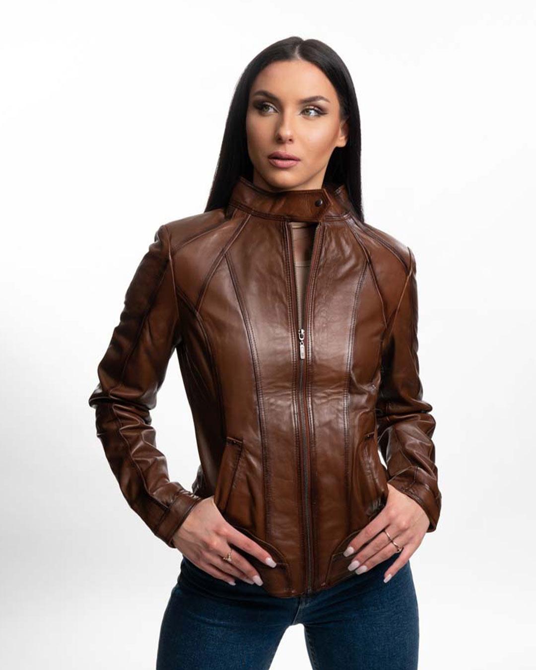 LA FORCE Ženska kožna jakna Elena, Braon