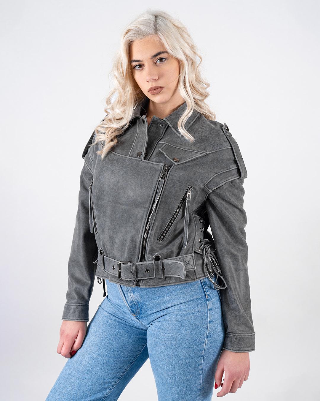 BRACA PREMIUM Ženska kožna jakna BC-140, Siva