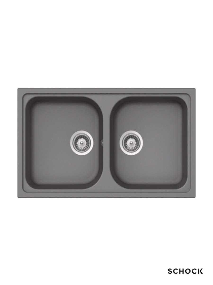 Schock Granitna ugradna sudopera Lithos N200S, 79x50cm, Siva