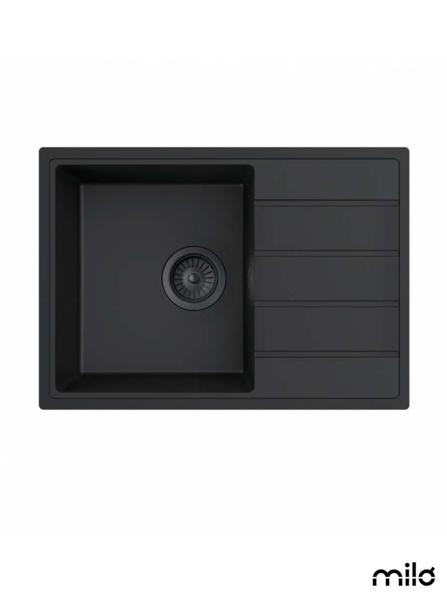 Milo Granitna sudopera Metro, ø90, 62x44cm, Lava stone