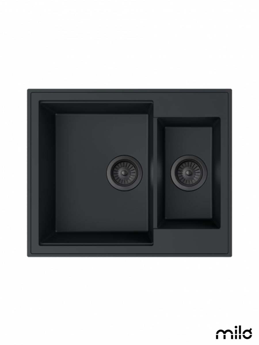 Milo Granitna sudopera Retto, ø90, 61x50cm, Lava stone