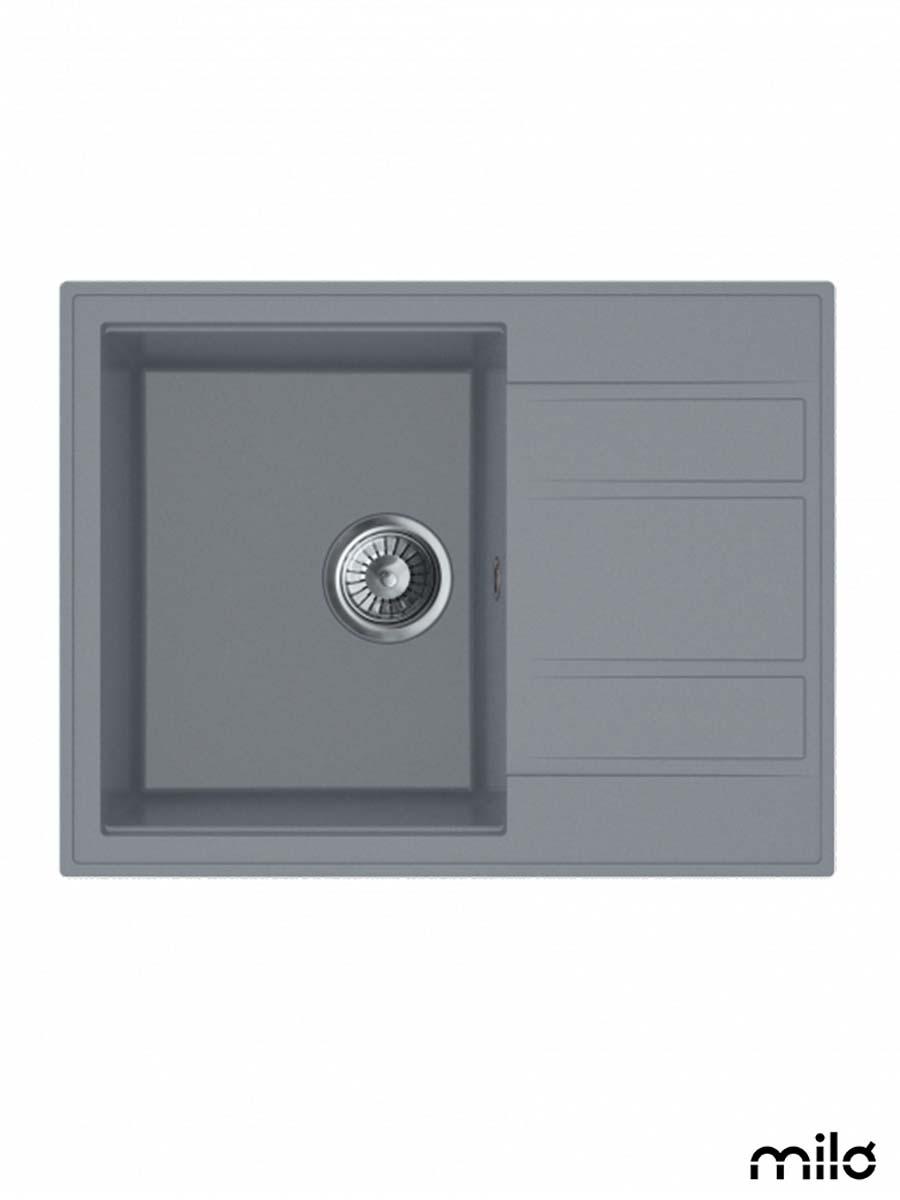 Milo Granitna sudopera Retto, ø90, 65x50cm, Diamond grey