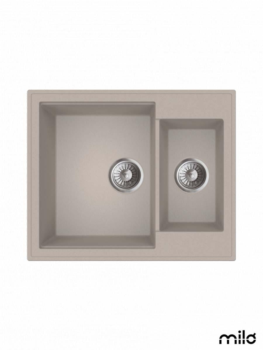 Milo Granitna sudopera Retto, ø90, 61x50cm, Pure sand