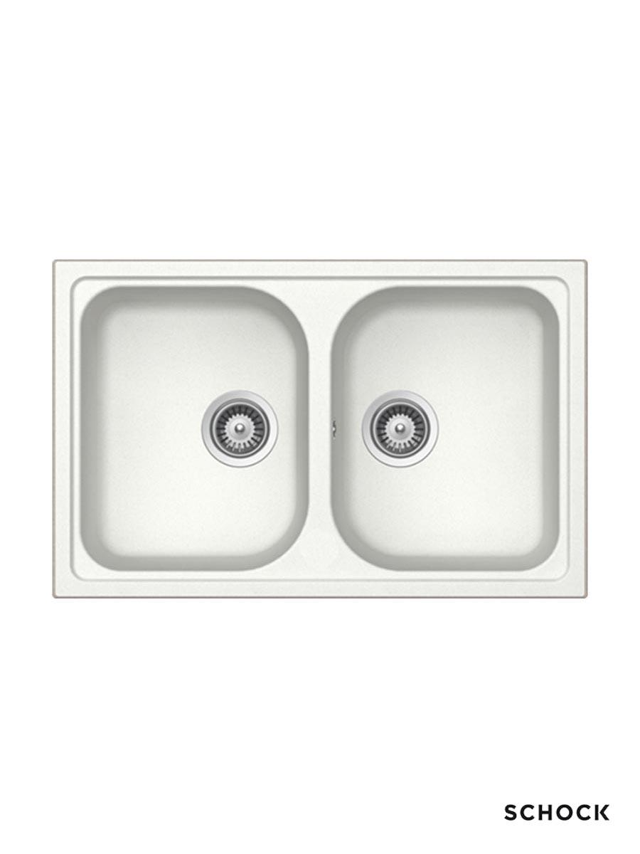 Schock Granitna ugradna sudopera Lithos N200S, 79x50cm, Bela