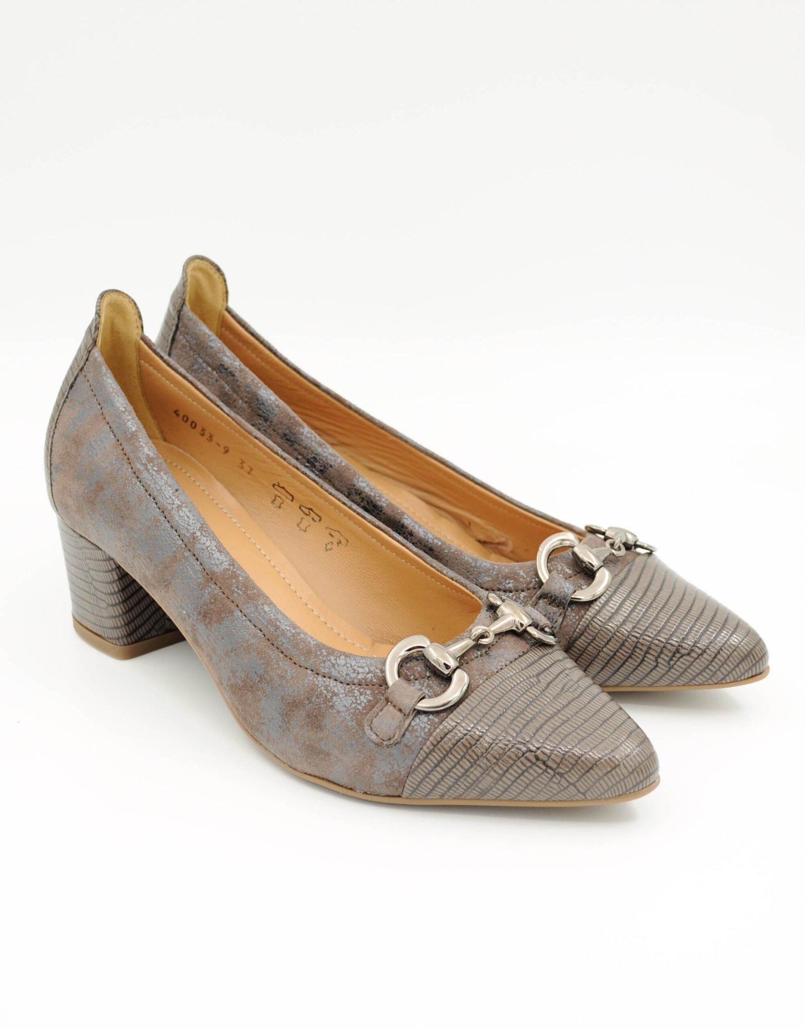 Paar Ženske kožne cipele sa petom 40033-9, Braon