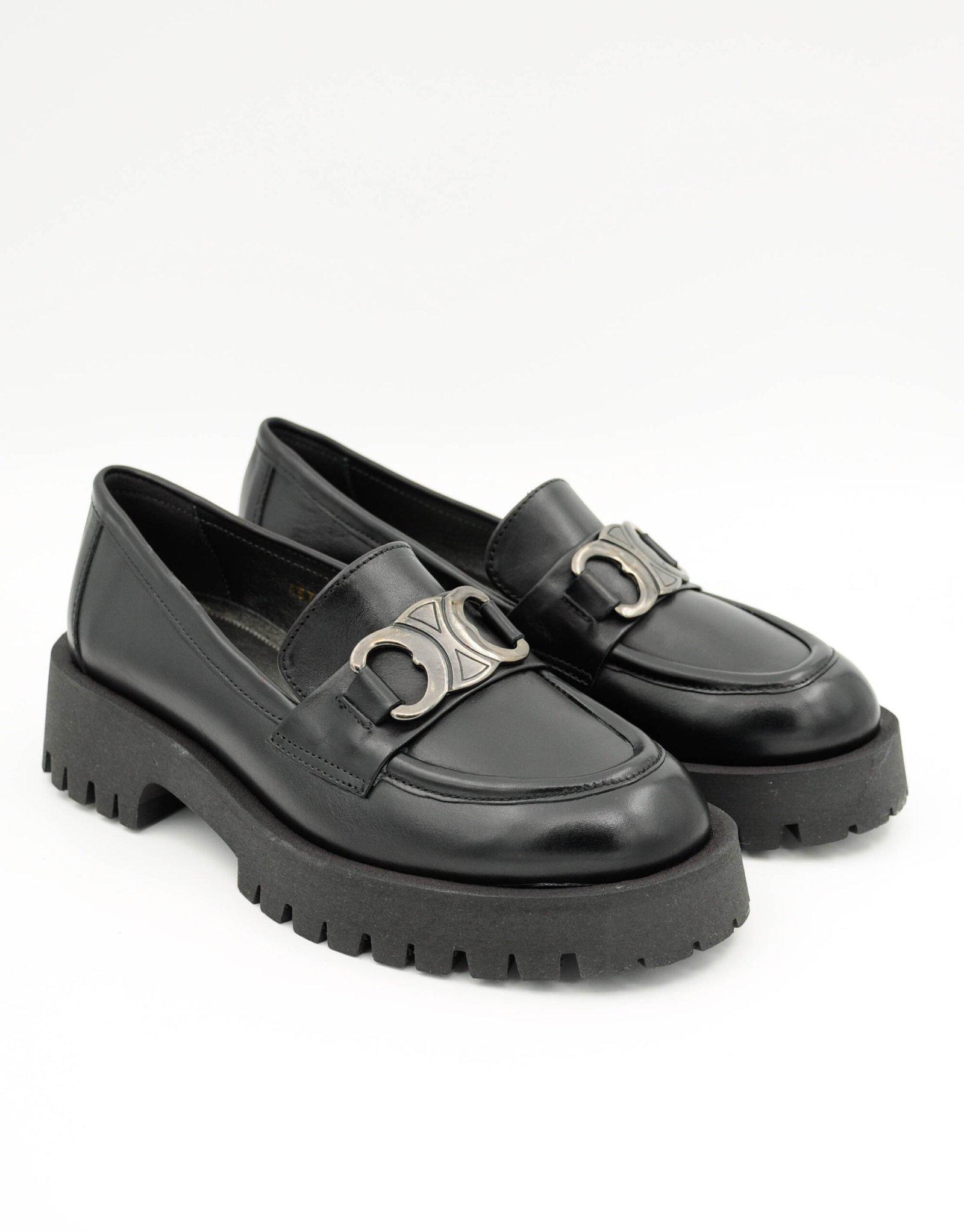 Paar Ženske kožne mokasine 45721-1, Crne