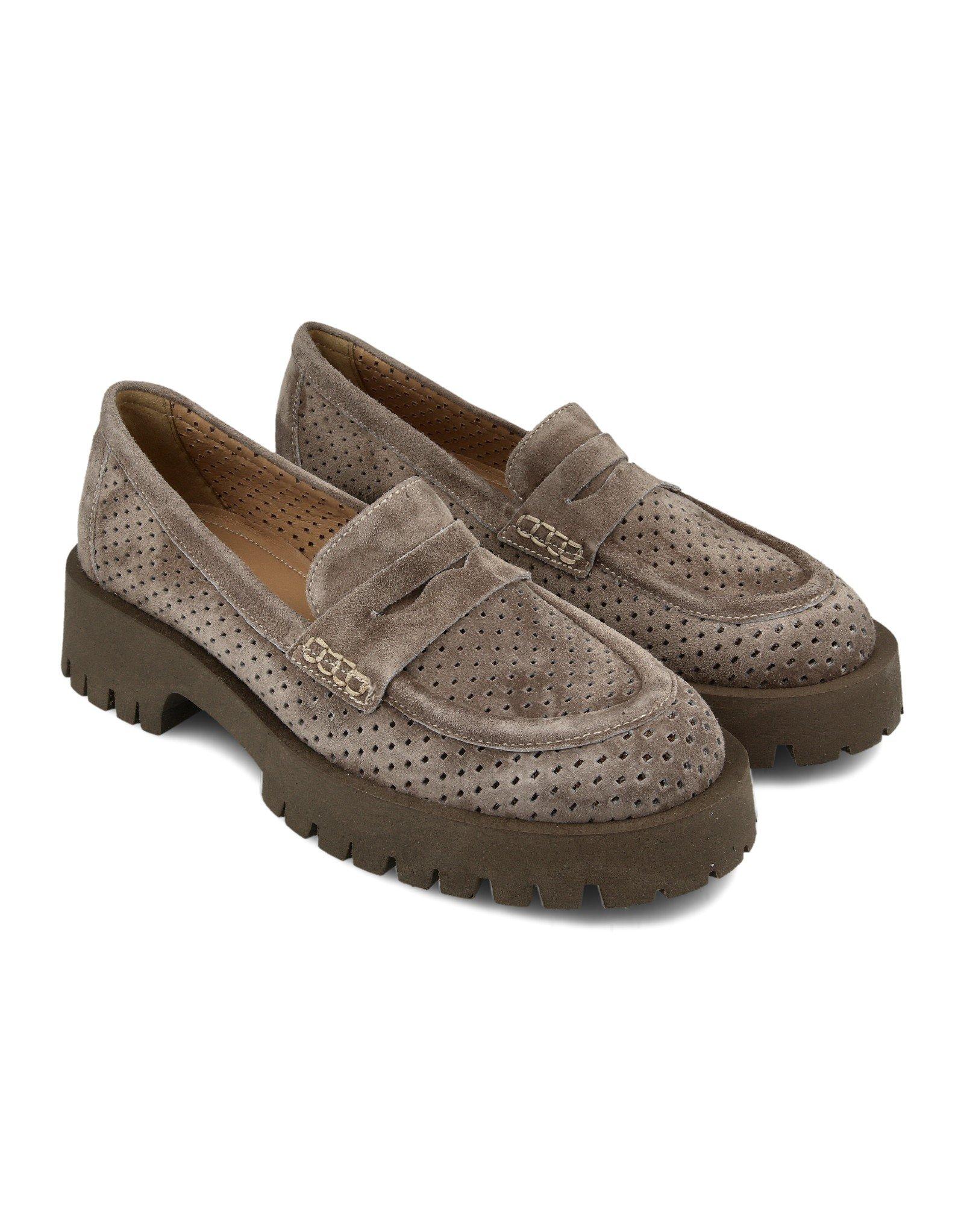 Paar Ženske kožne mokasine 45724-9, Bež