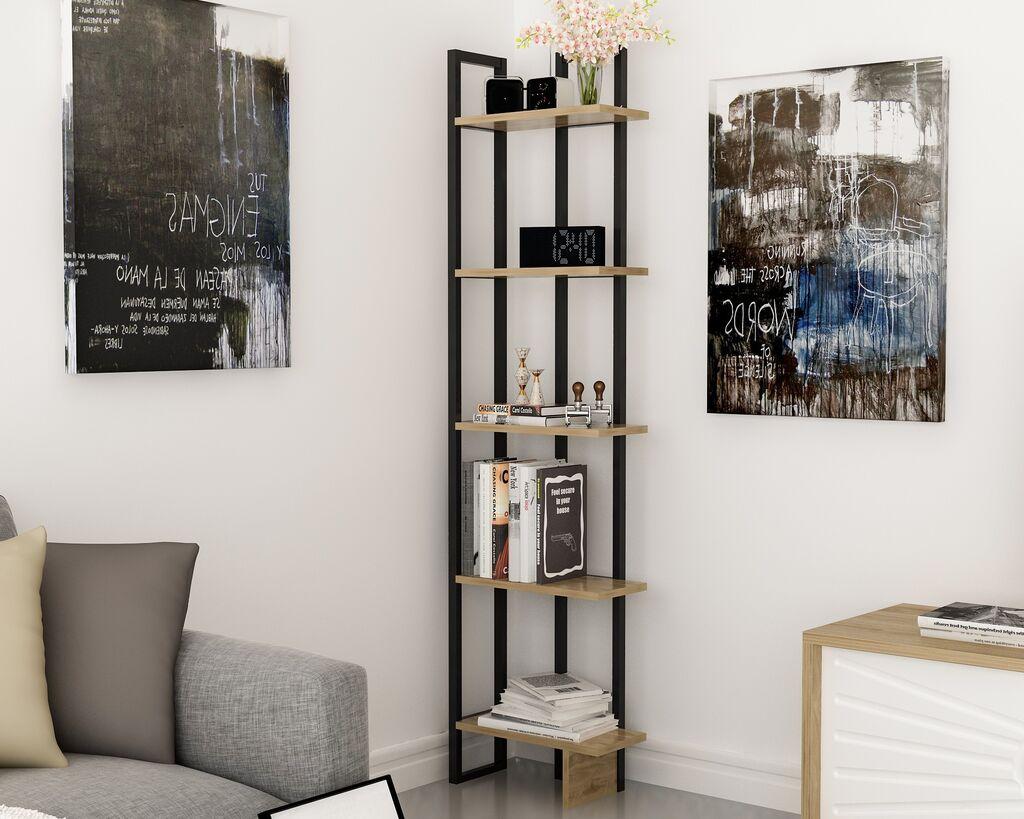 Hanah Home Alice Black Ud Polica za knjige 45x180x22cm, Crna