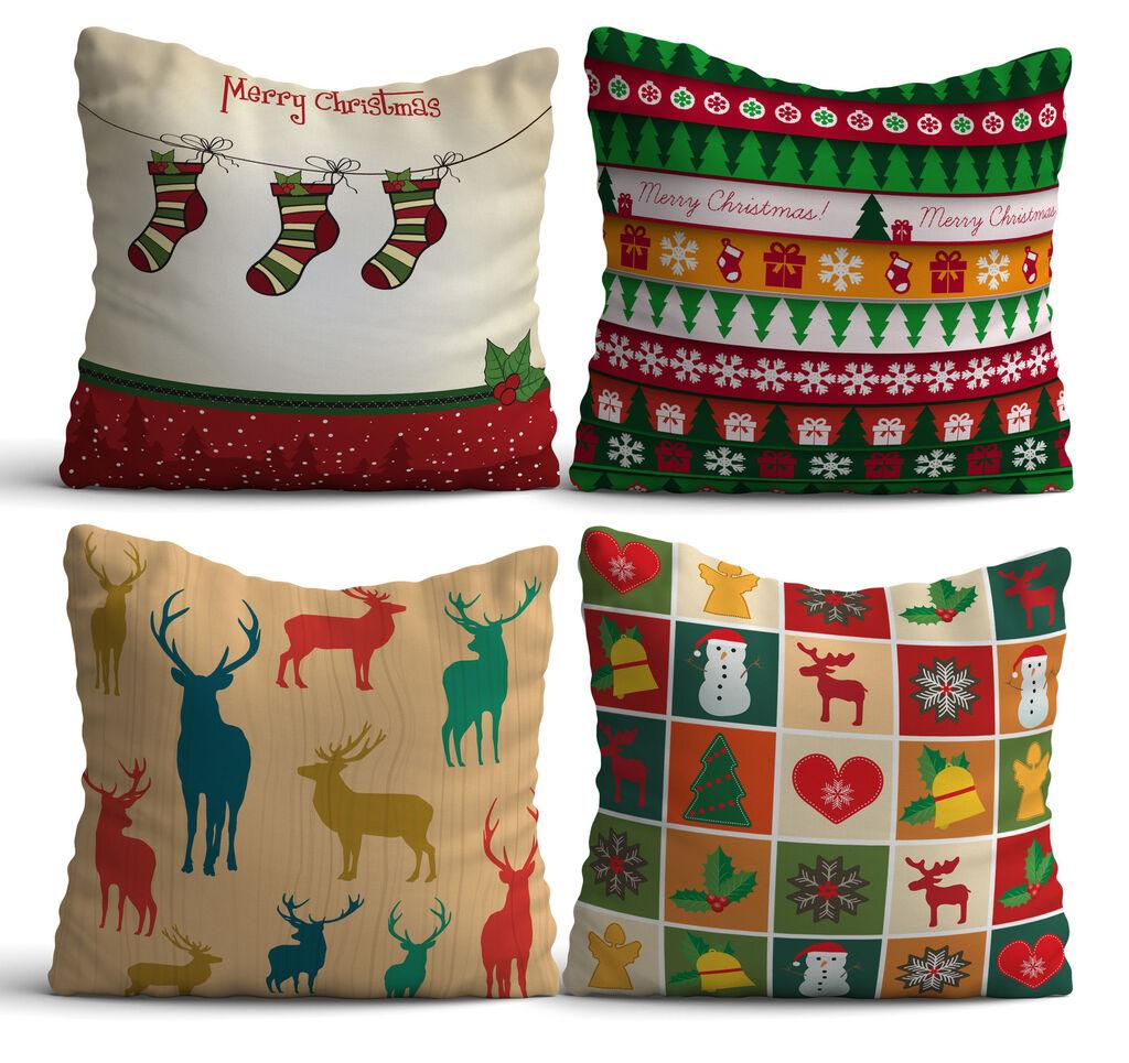 Aberto Design NYXMAS05 Set od 4 dekorativnih jastuka, 43 x 43 cm, Šareni