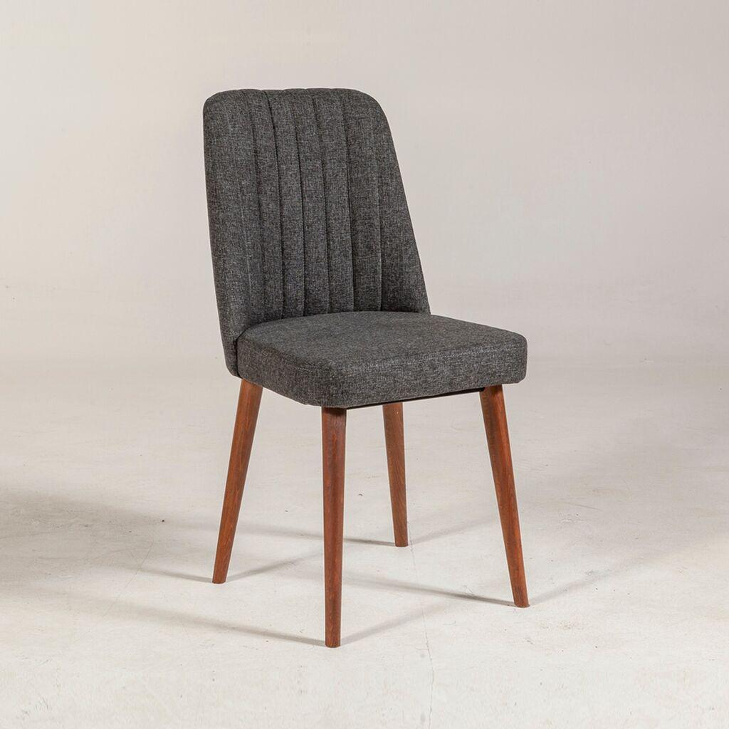 Hanah Home Vina Sandalye Anthracite Walnut Stolica, Siva