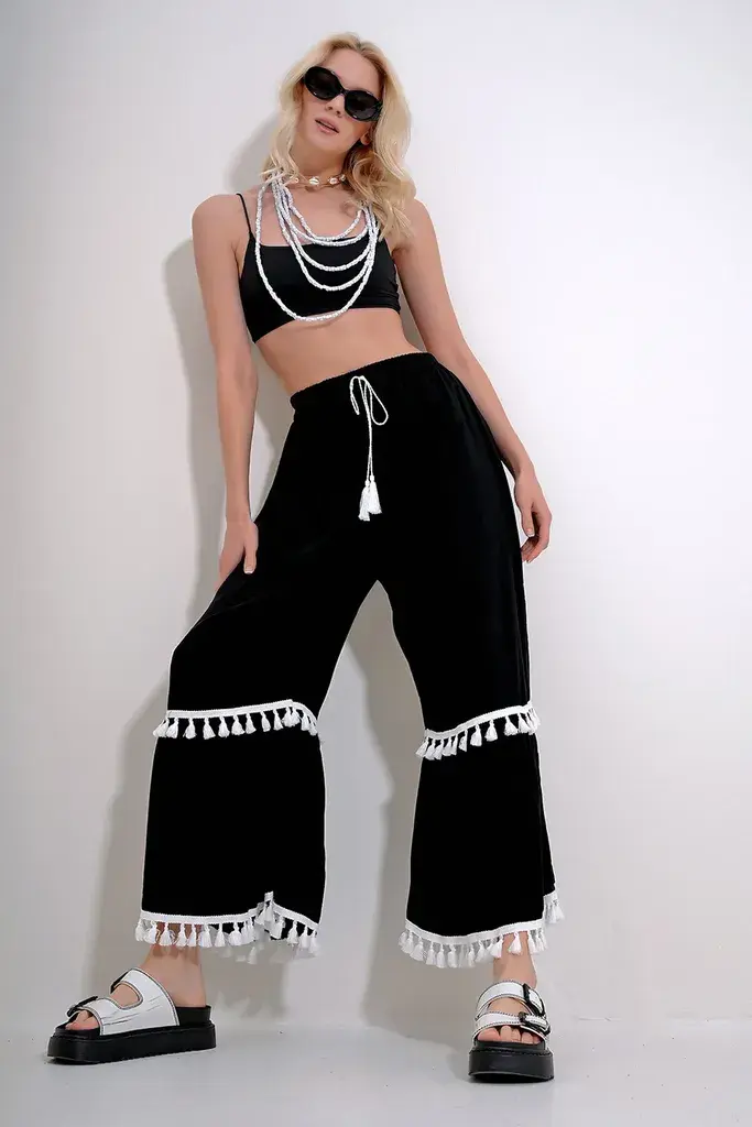 Trend Alacati Stili Ženska pantalone ALC-X12014, Crne