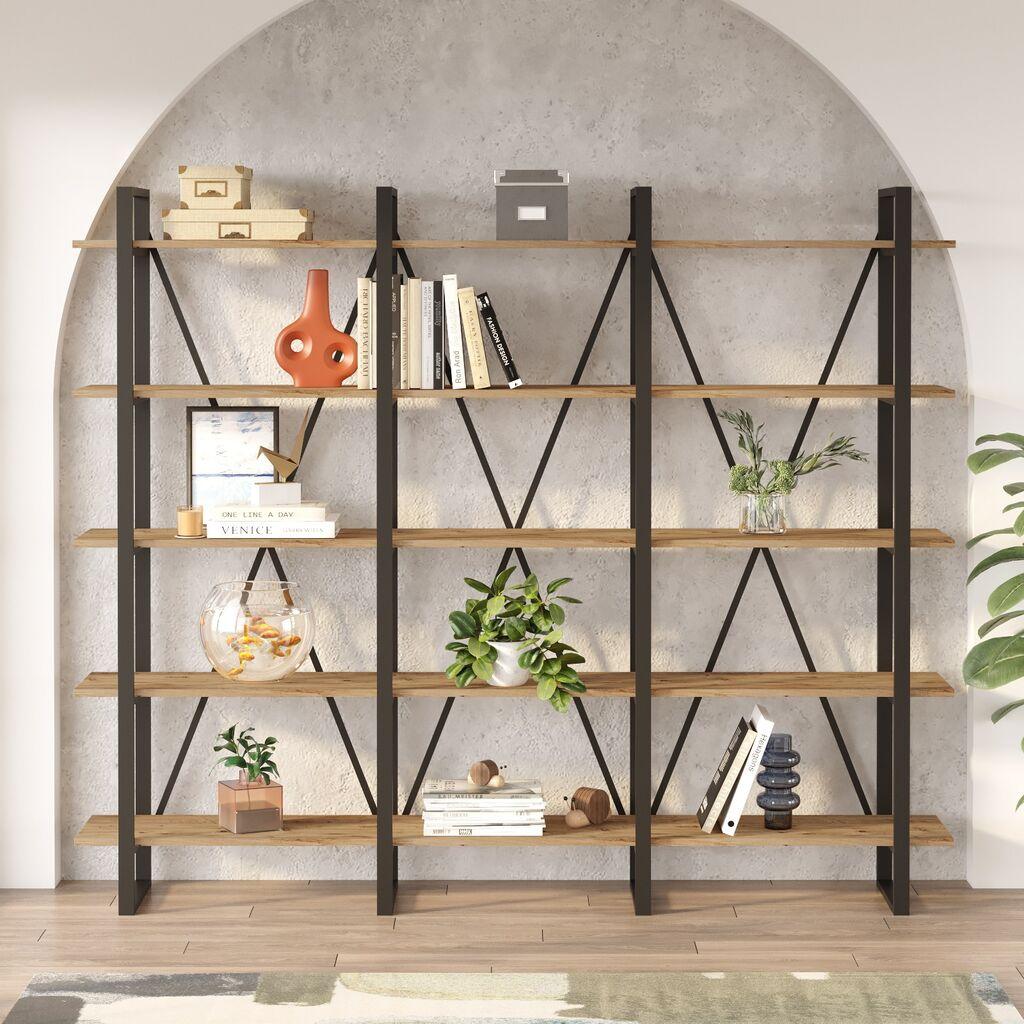 Hanah Home ML4 A Polica za knjige 219.6x180x34cm, Smeđa
