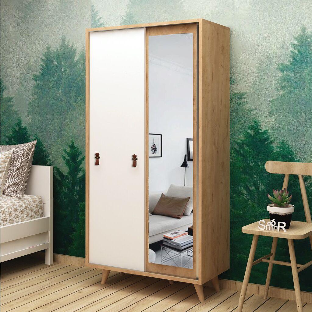 Hanah home Ormar Yahha 100x190x60​cm Hrast-Beli