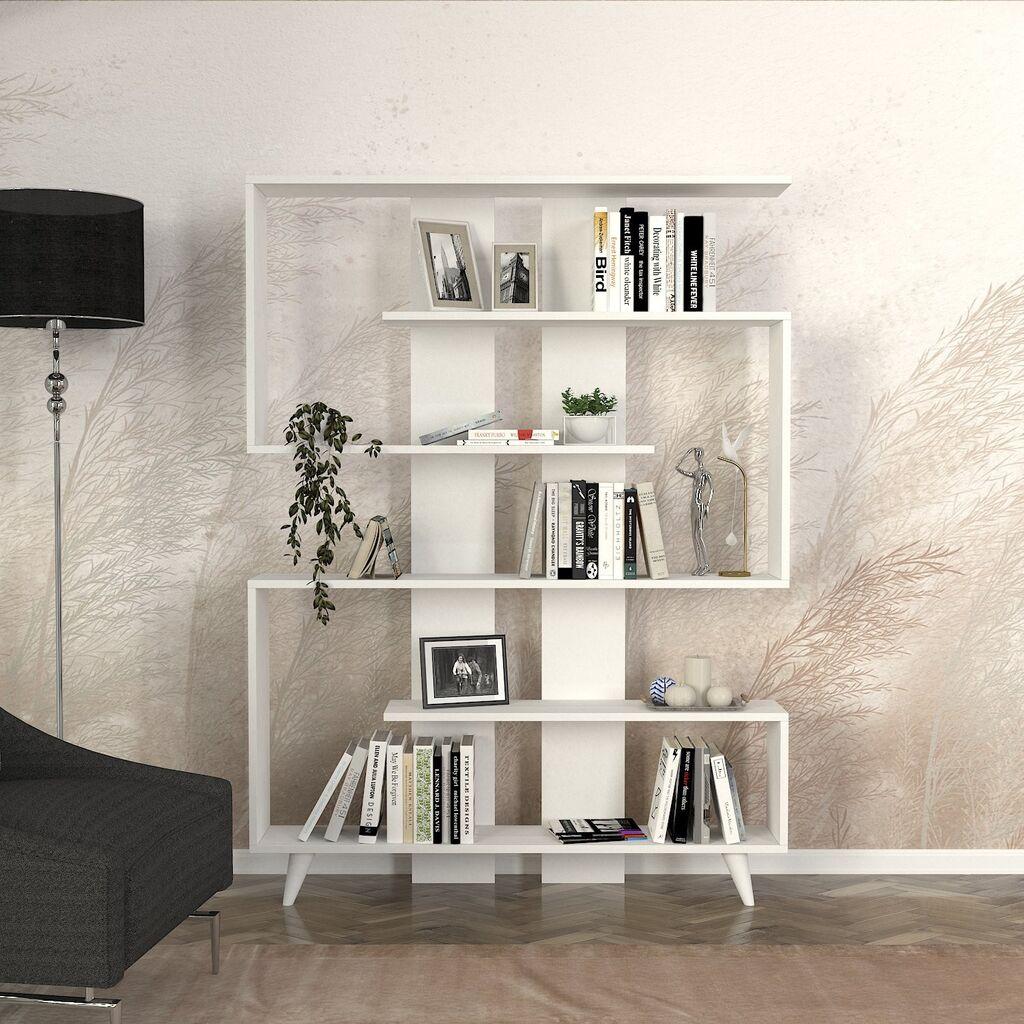 Hanah Home Polica za knjige Rain White 120x162x20cm, Bela