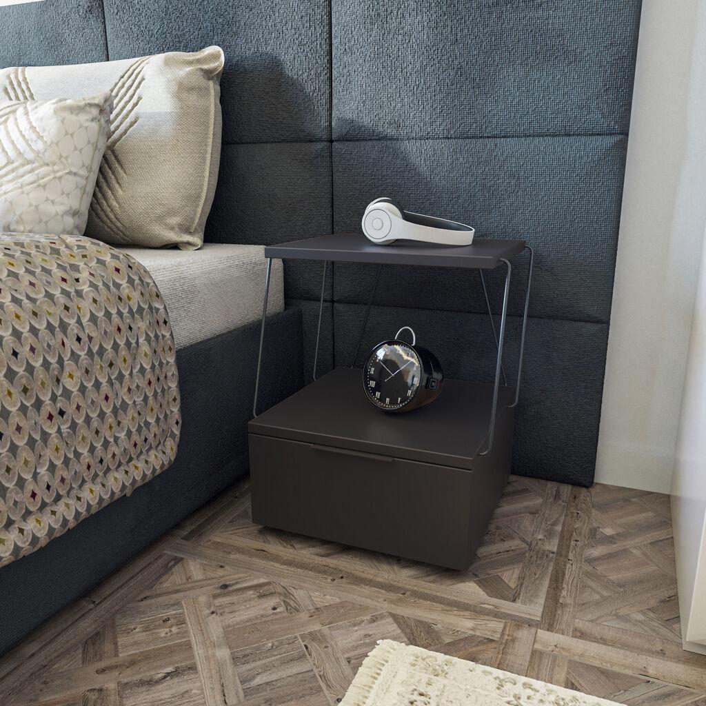 Hanah Home Noćni ormarić Tekoba 42x52x41cm Antracit