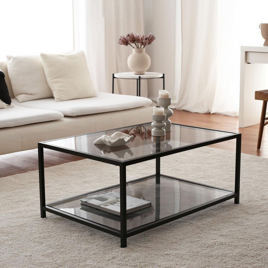 Hanah Home Klub sto 90x40x60​cm Sivo-Crni