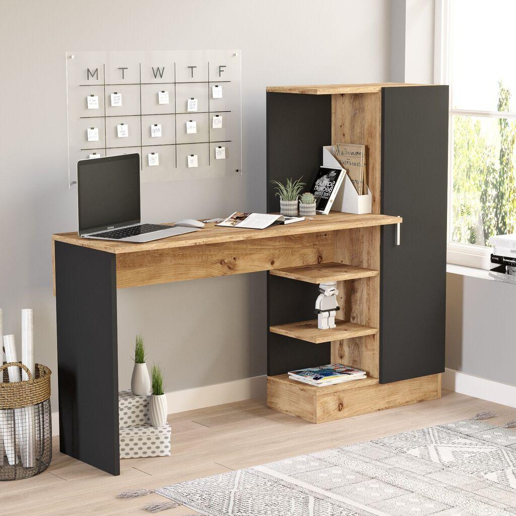 Hanah Home CT2 AB Radni sto, Smeđe-crni